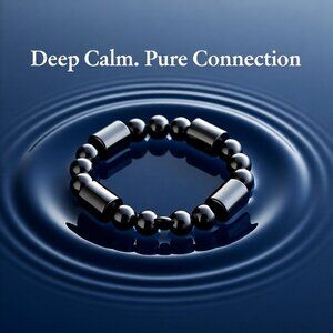 Beaded Hematite Ring Sz 7 ~ Calming Grounding Protection ~ Meditation Reiki Chi